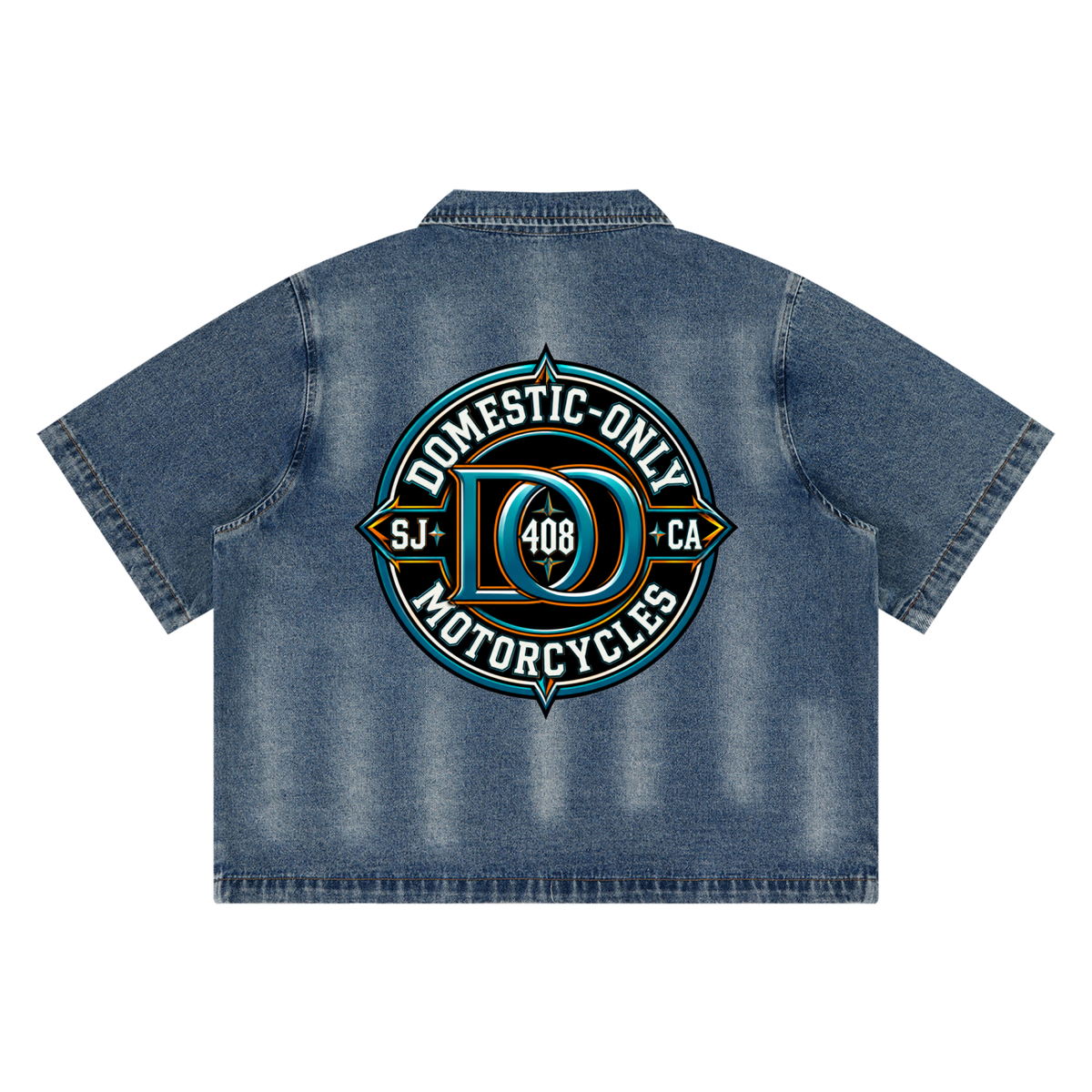 D.O. Compass Vintage Washed Full-Zip Denim Shirt