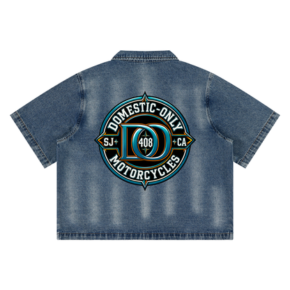 D.O. Compass Vintage Washed Full-Zip Denim Shirt