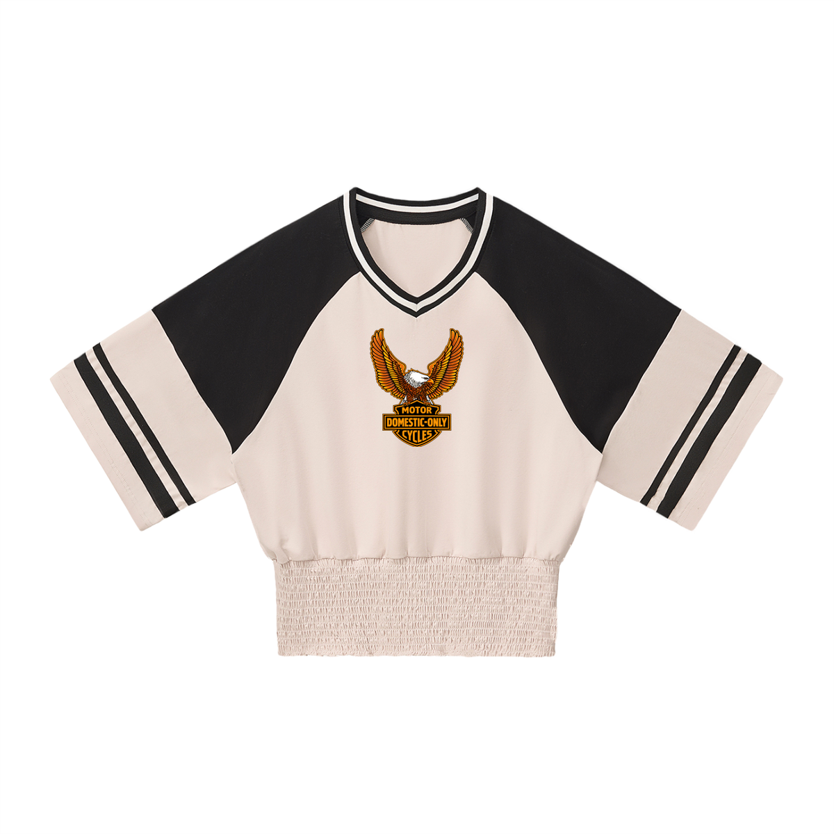 D-O EAGLE WOMEN’S VINTAGE RAGLAN V-NECK TEE