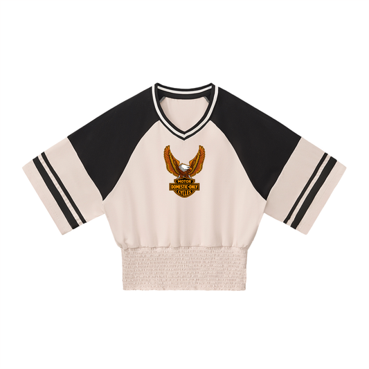 D-O EAGLE WOMEN’S VINTAGE RAGLAN V-NECK TEE